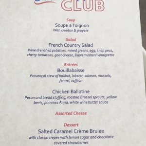 First Supper Club Menu. It's Awesome